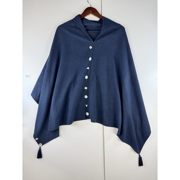 Sweaters - Crosstree Lane Blue  Poncho Sweater Soft Cozy One Size